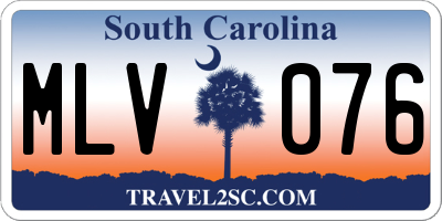 SC license plate MLV076