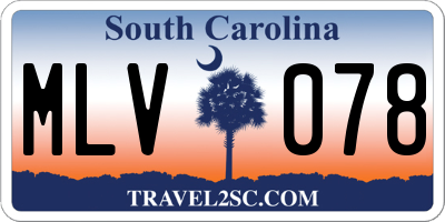 SC license plate MLV078