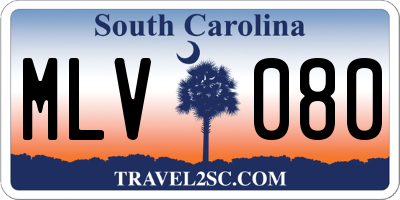 SC license plate MLV080