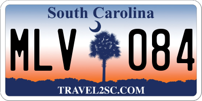 SC license plate MLV084