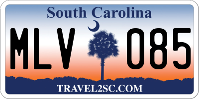 SC license plate MLV085