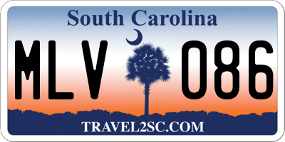 SC license plate MLV086