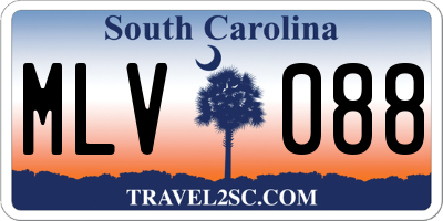 SC license plate MLV088