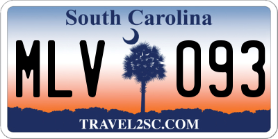 SC license plate MLV093