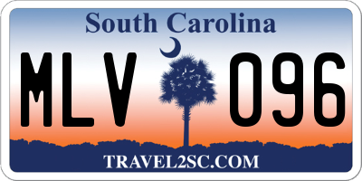 SC license plate MLV096