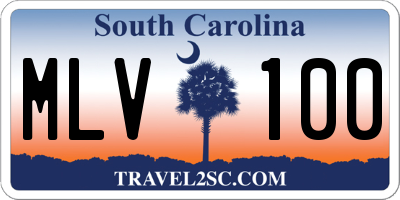 SC license plate MLV100