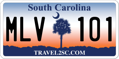 SC license plate MLV101