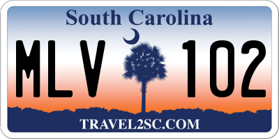 SC license plate MLV102