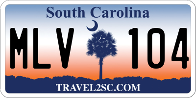 SC license plate MLV104