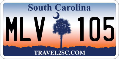 SC license plate MLV105