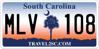 SC license plate MLV108
