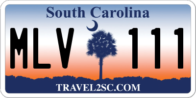 SC license plate MLV111