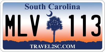 SC license plate MLV113