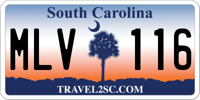 SC license plate MLV116