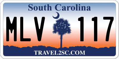 SC license plate MLV117
