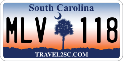 SC license plate MLV118