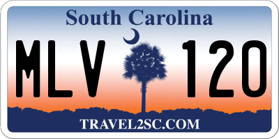 SC license plate MLV120