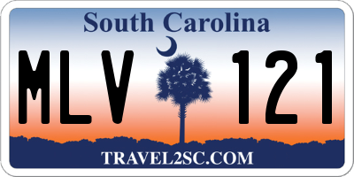 SC license plate MLV121