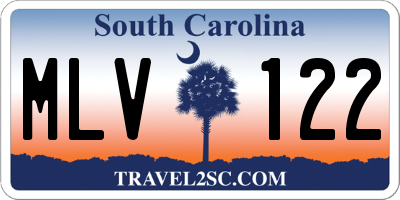 SC license plate MLV122