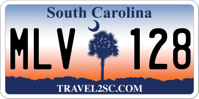 SC license plate MLV128