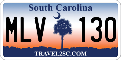 SC license plate MLV130