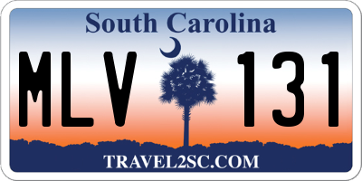SC license plate MLV131