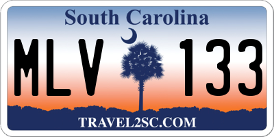 SC license plate MLV133