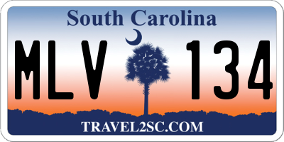 SC license plate MLV134