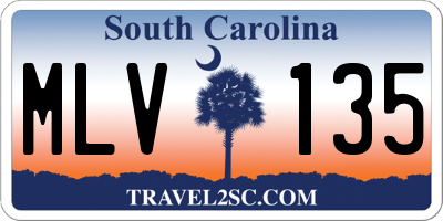 SC license plate MLV135