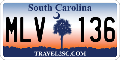 SC license plate MLV136