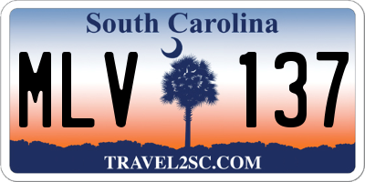 SC license plate MLV137
