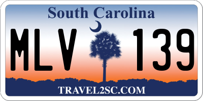 SC license plate MLV139