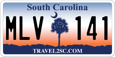 SC license plate MLV141
