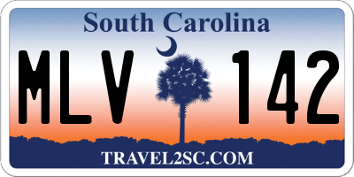 SC license plate MLV142