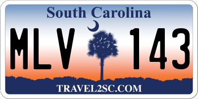 SC license plate MLV143