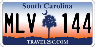 SC license plate MLV144