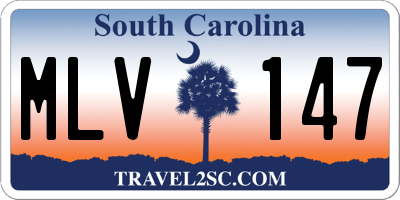 SC license plate MLV147