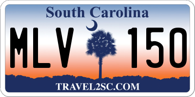 SC license plate MLV150