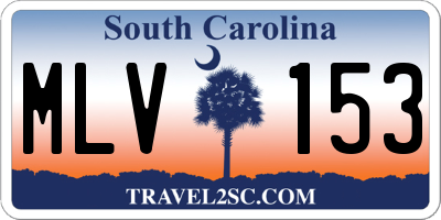 SC license plate MLV153
