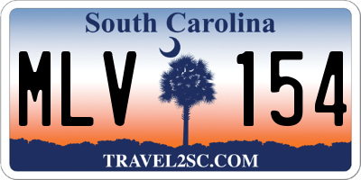 SC license plate MLV154