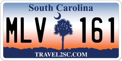 SC license plate MLV161