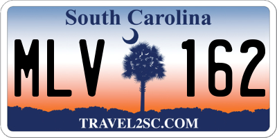 SC license plate MLV162