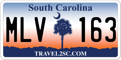 SC license plate MLV163