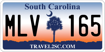 SC license plate MLV165