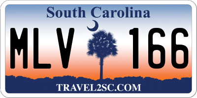 SC license plate MLV166