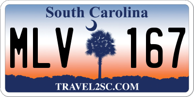 SC license plate MLV167