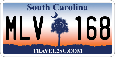 SC license plate MLV168