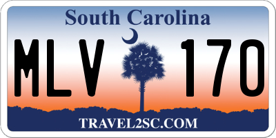 SC license plate MLV170