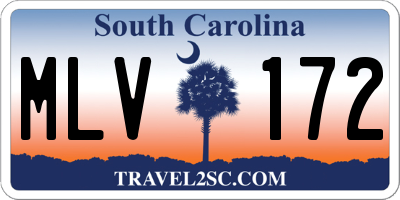 SC license plate MLV172
