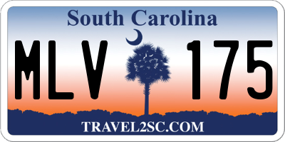 SC license plate MLV175